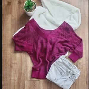 Express Dolman Sleeved Open Knit V-neck Women's Sweater Top - Size Small (EUC)